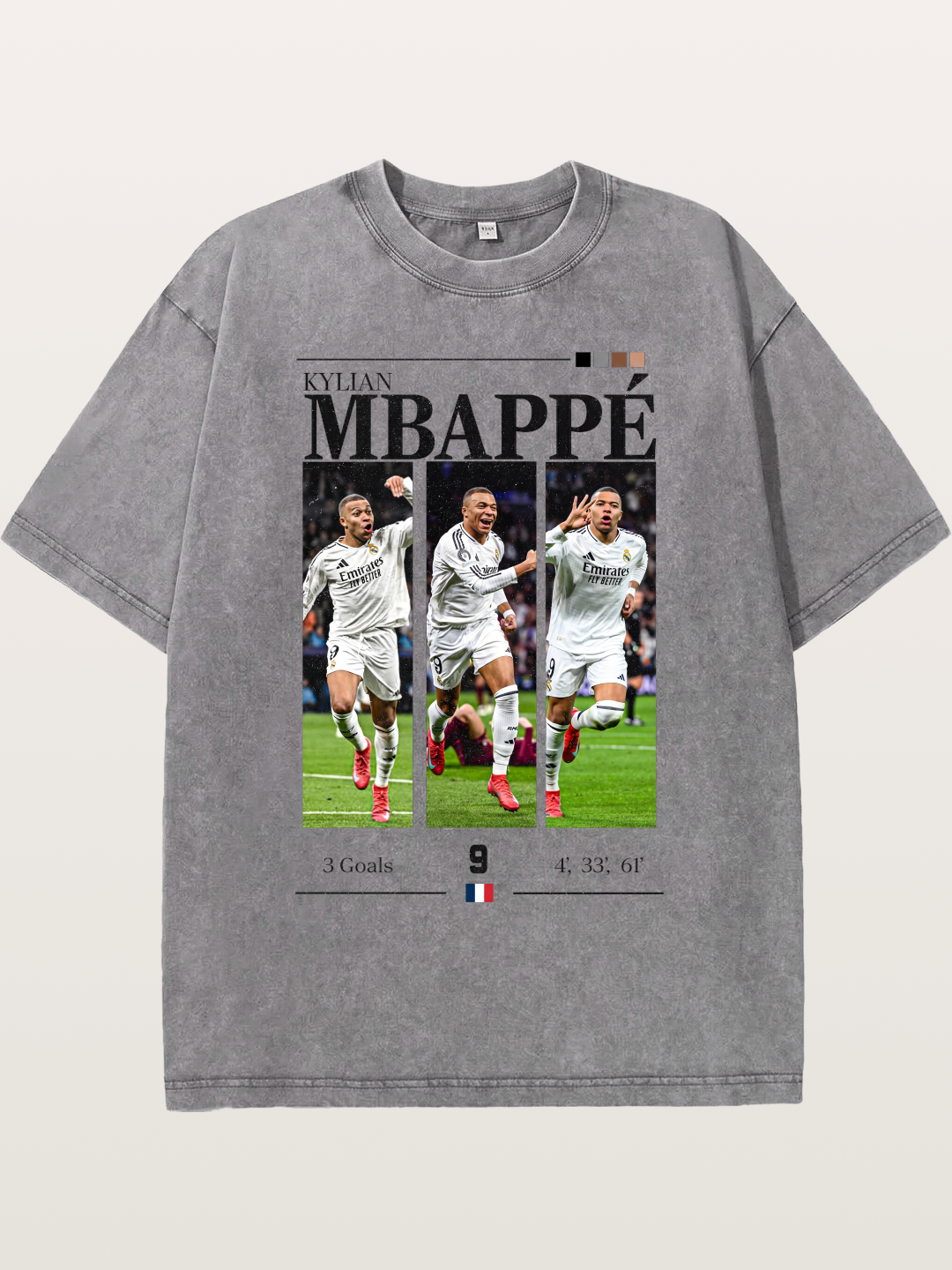 Mbappe Match Moment Collage Washed T-shirt