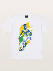Neymar Brazil Geometric Print Cotton T-shirt