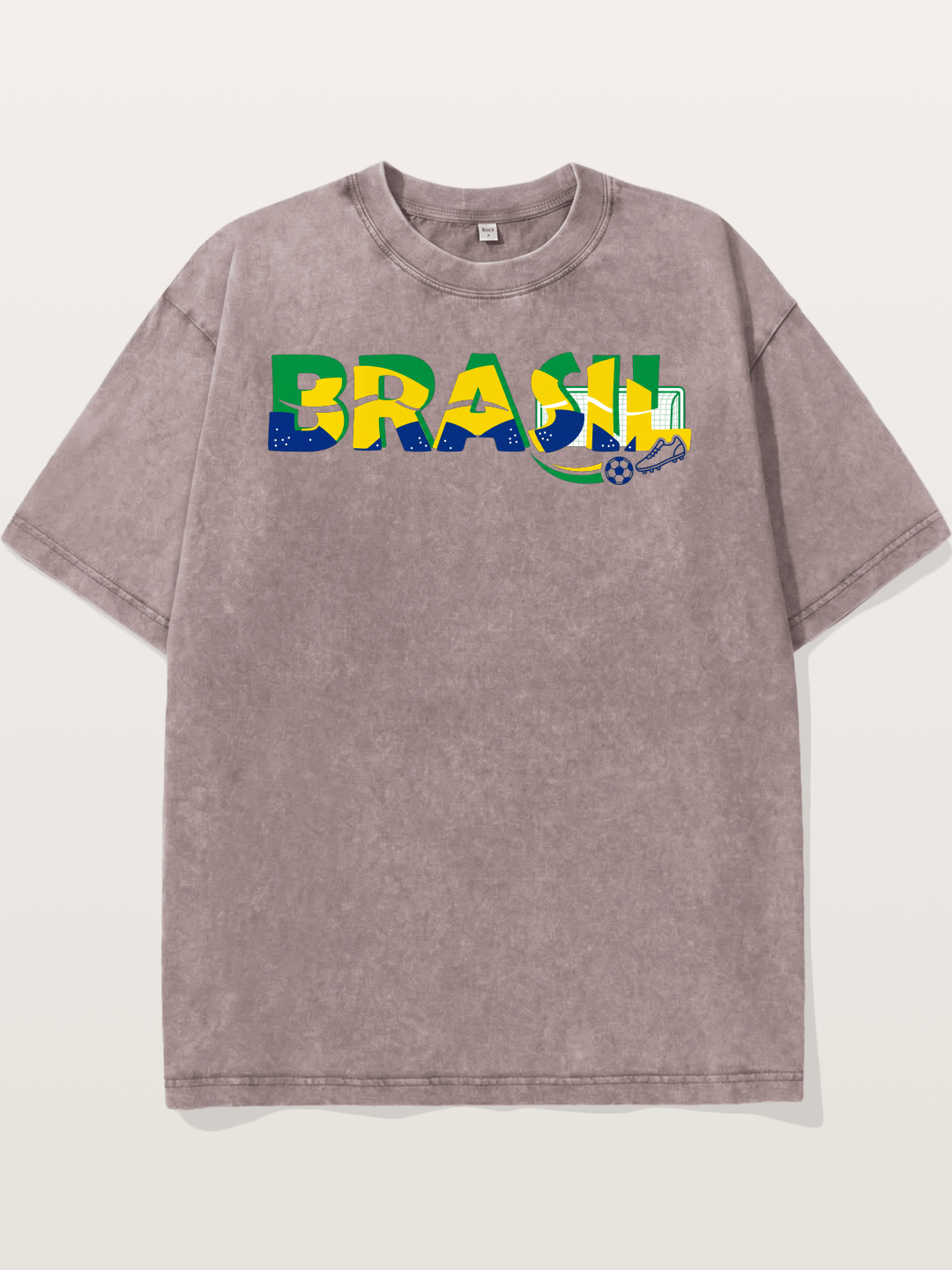 Brasil Typo Soccer Badge Washed T-shirt