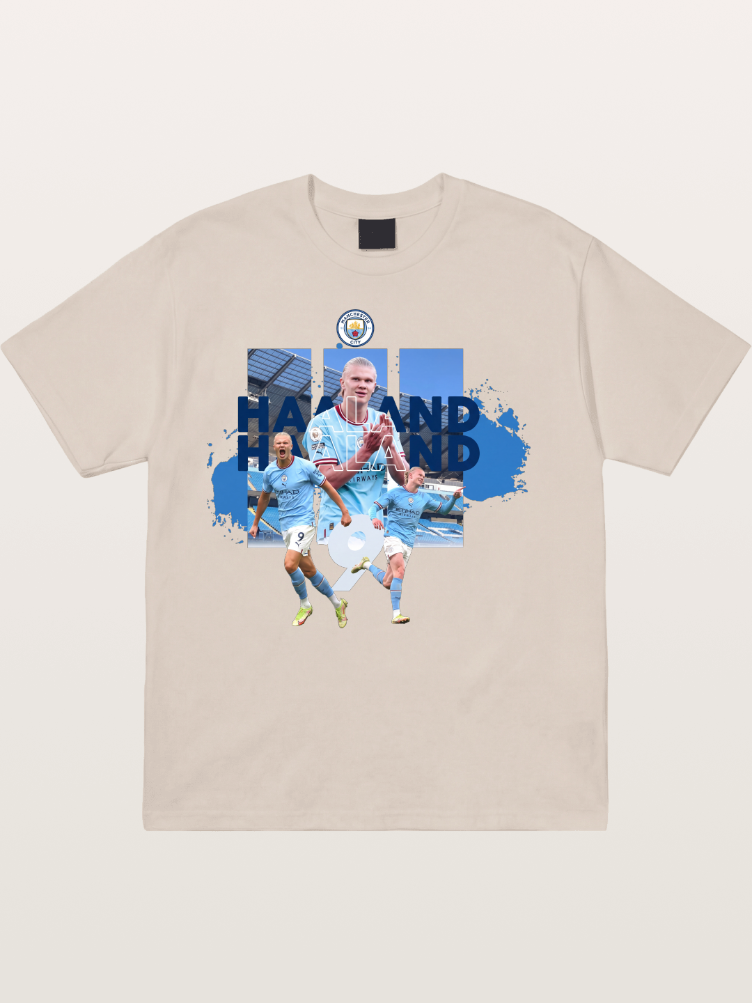 Haaland Etihad Stadium Montage Cotton T-shirt
