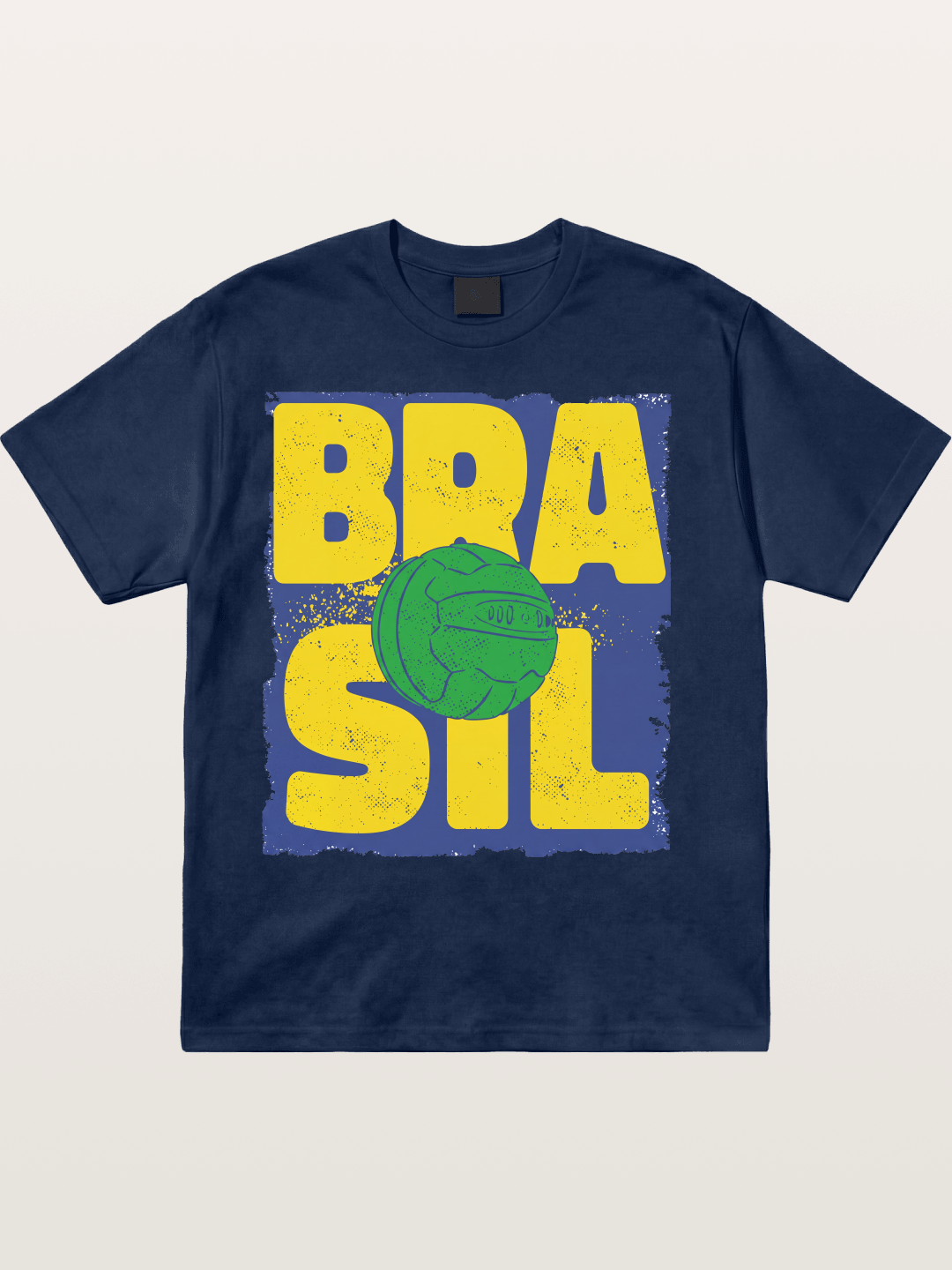 Grunge Brazil Soccer Text Card Cotton T-shirt