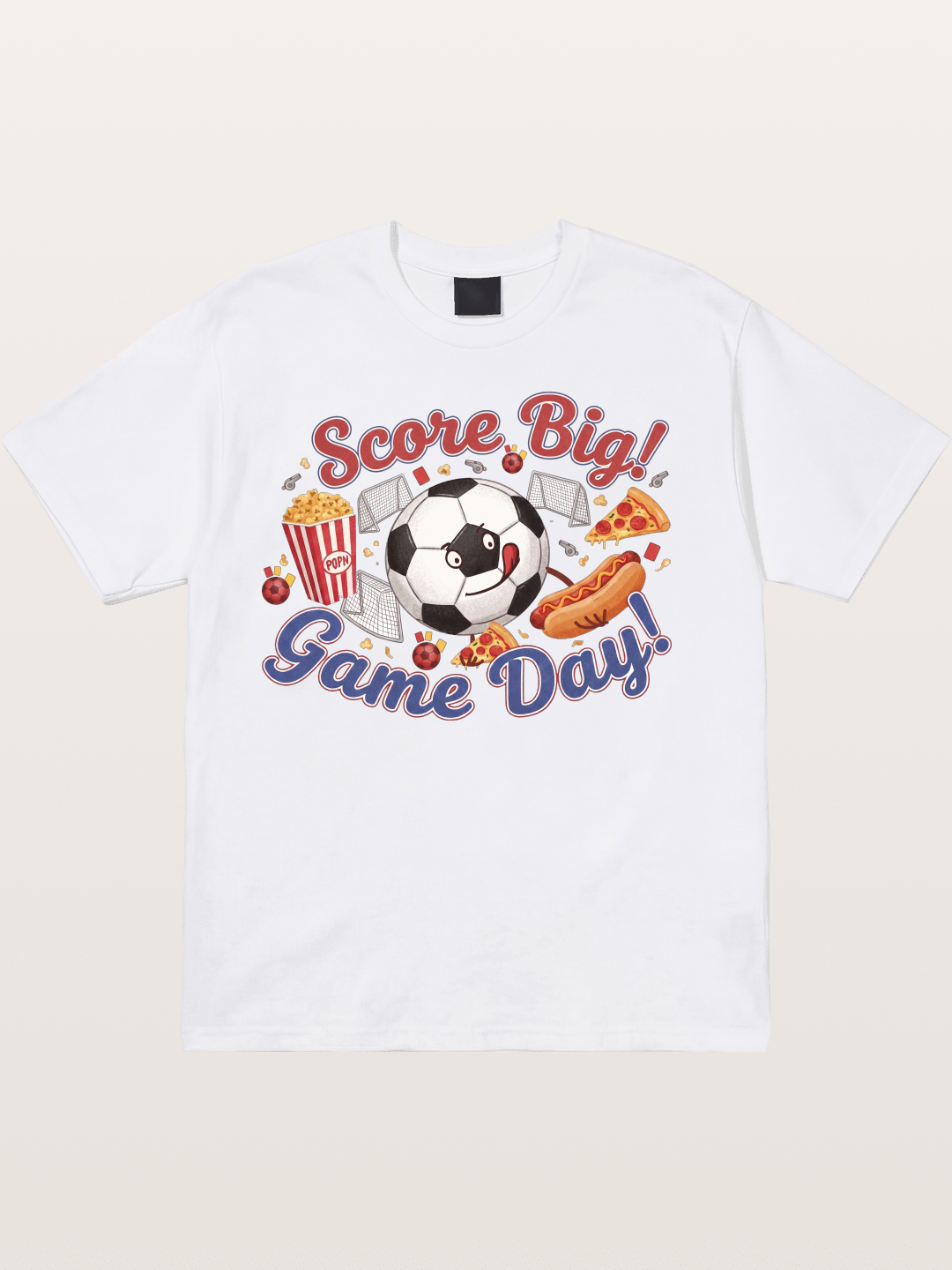 Game Day Snack Soccer Doodle Cotton T-shirt