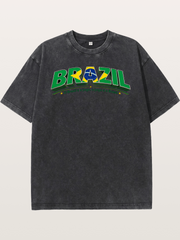Brazil Retro Team Logo WC Washed T-shirt