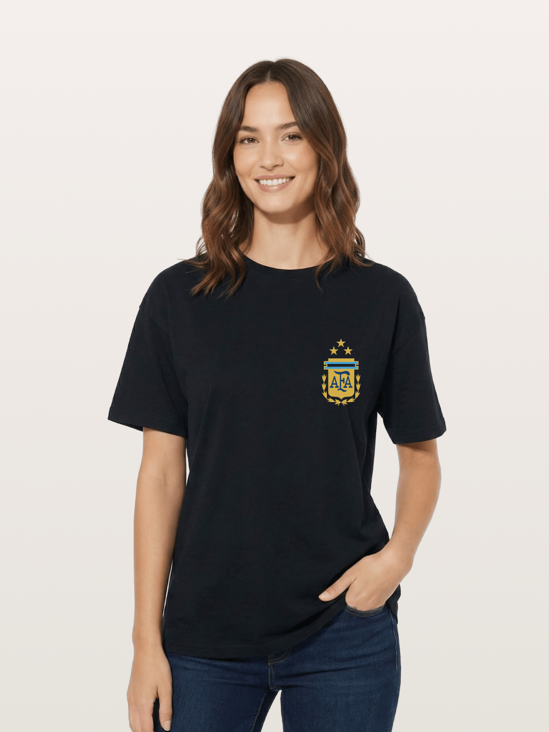 Argentina AFA Three Stars Badge Cotton T-shirt