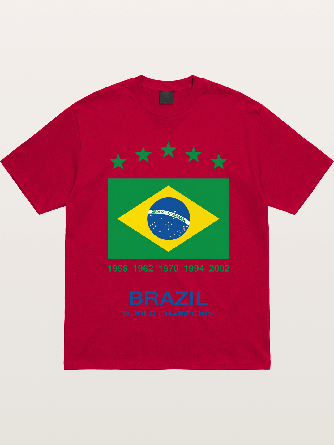 Brazil World Champions Flag Card Gildan T-shirt