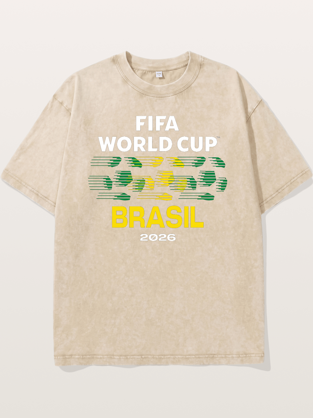 Brasil WC 2026 Speed Text Design Washed T-shirt