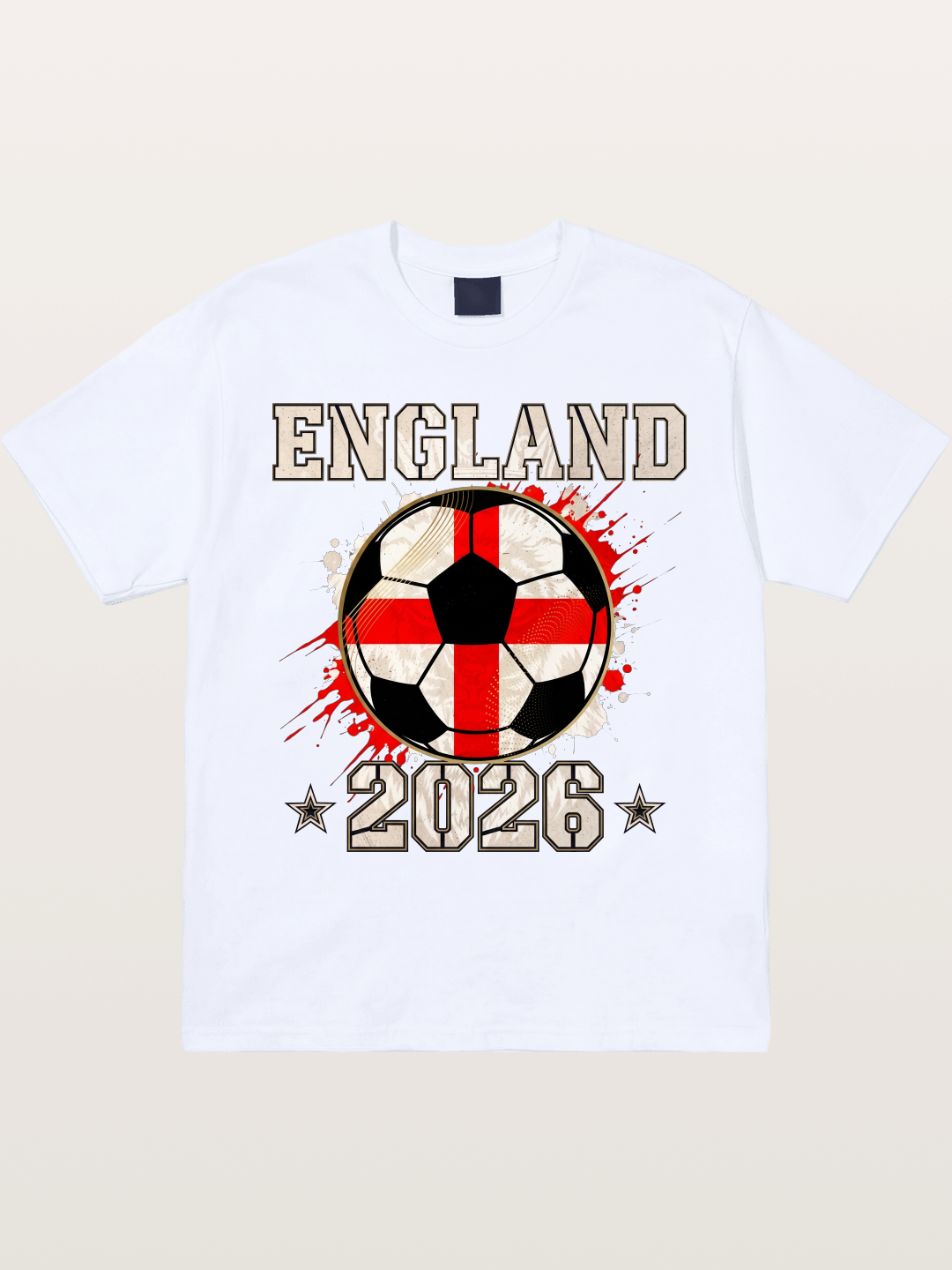 England 2026 Soccer Cross Flag Gildan T-shirt