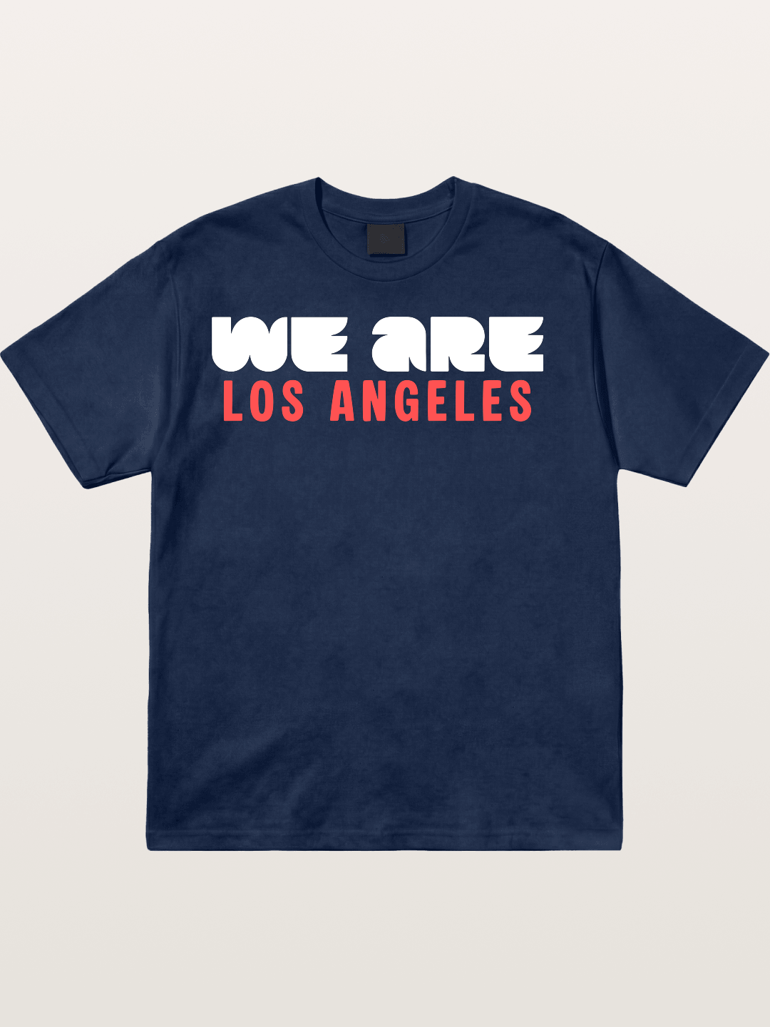 Los Angeles Red-Blue Typo Cotton T-shirt