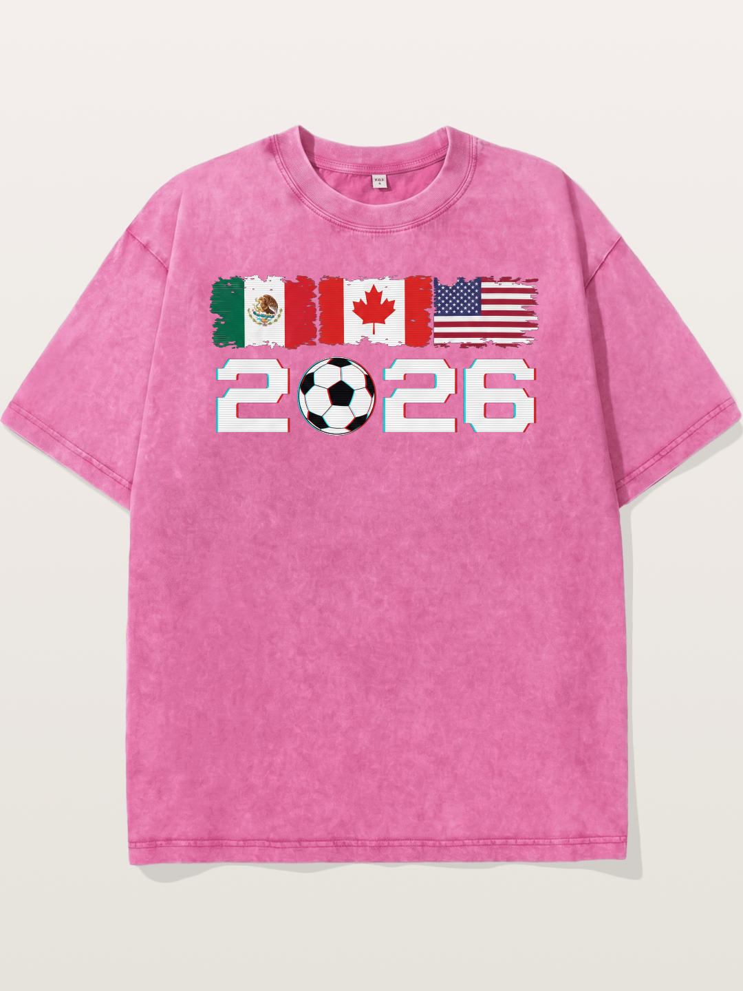 2026 WC USA Mexico Canada Flags Washed T-shirt