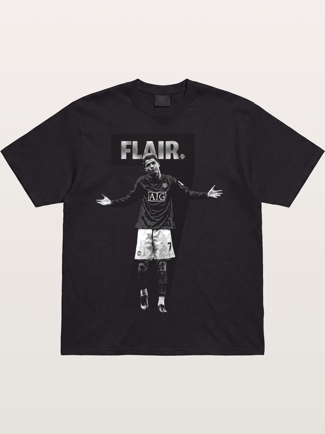 Ronaldo Black And White Number 7 Cotton T-shirt