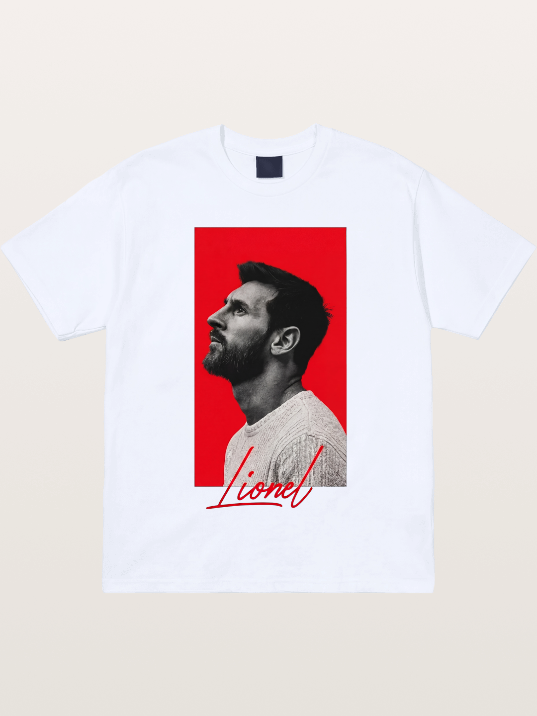 Messi Red Background Portrait Gildan T-shirt