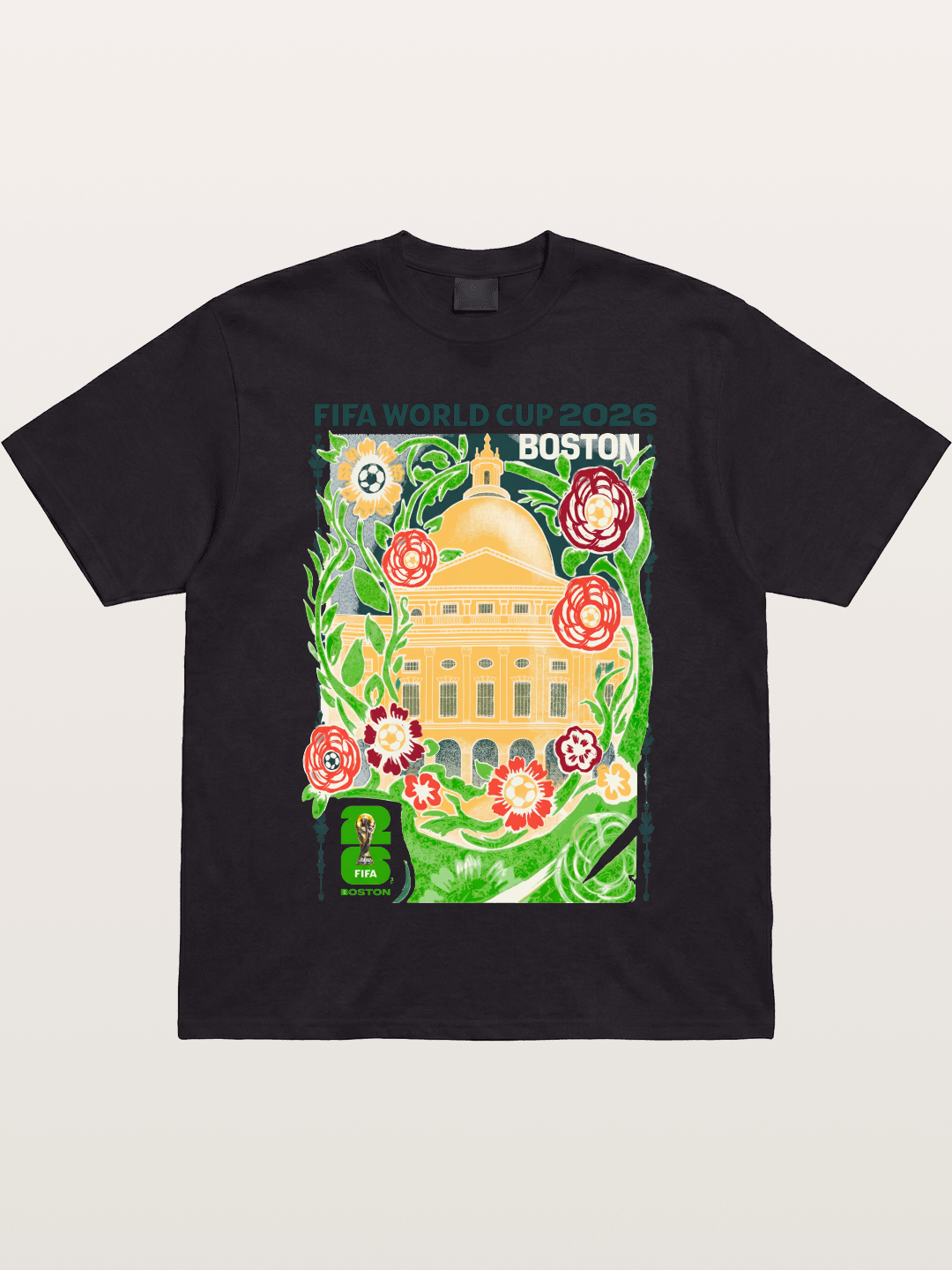 Boston WC 2026 Floral City Hall Art Gildan T-shirt