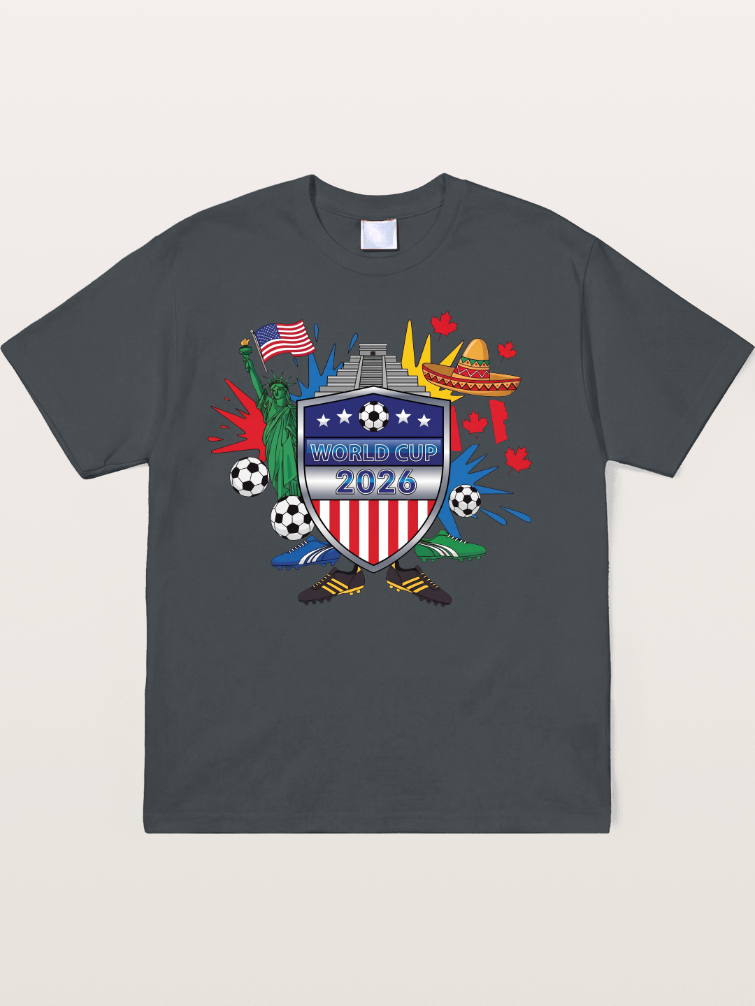USA Mexico Canada WC Shield Soft-Stay T-shirt