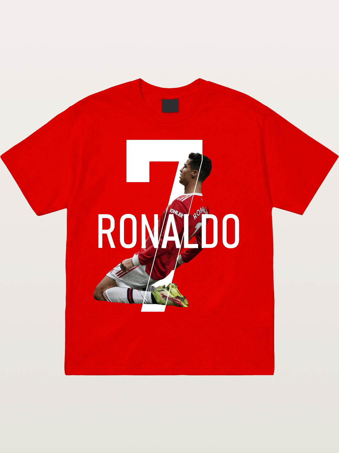 Ronaldo Red Jersey Celebration Pose Cotton T-shirt