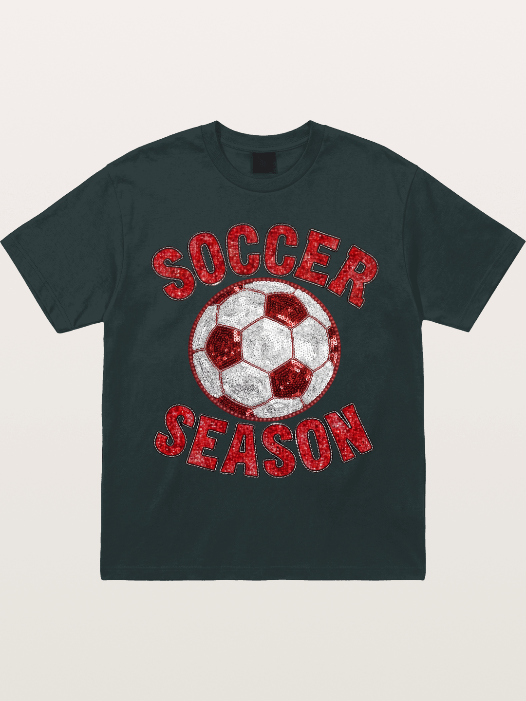 Glitter Soccer Season Badge Gildan T-shirt
