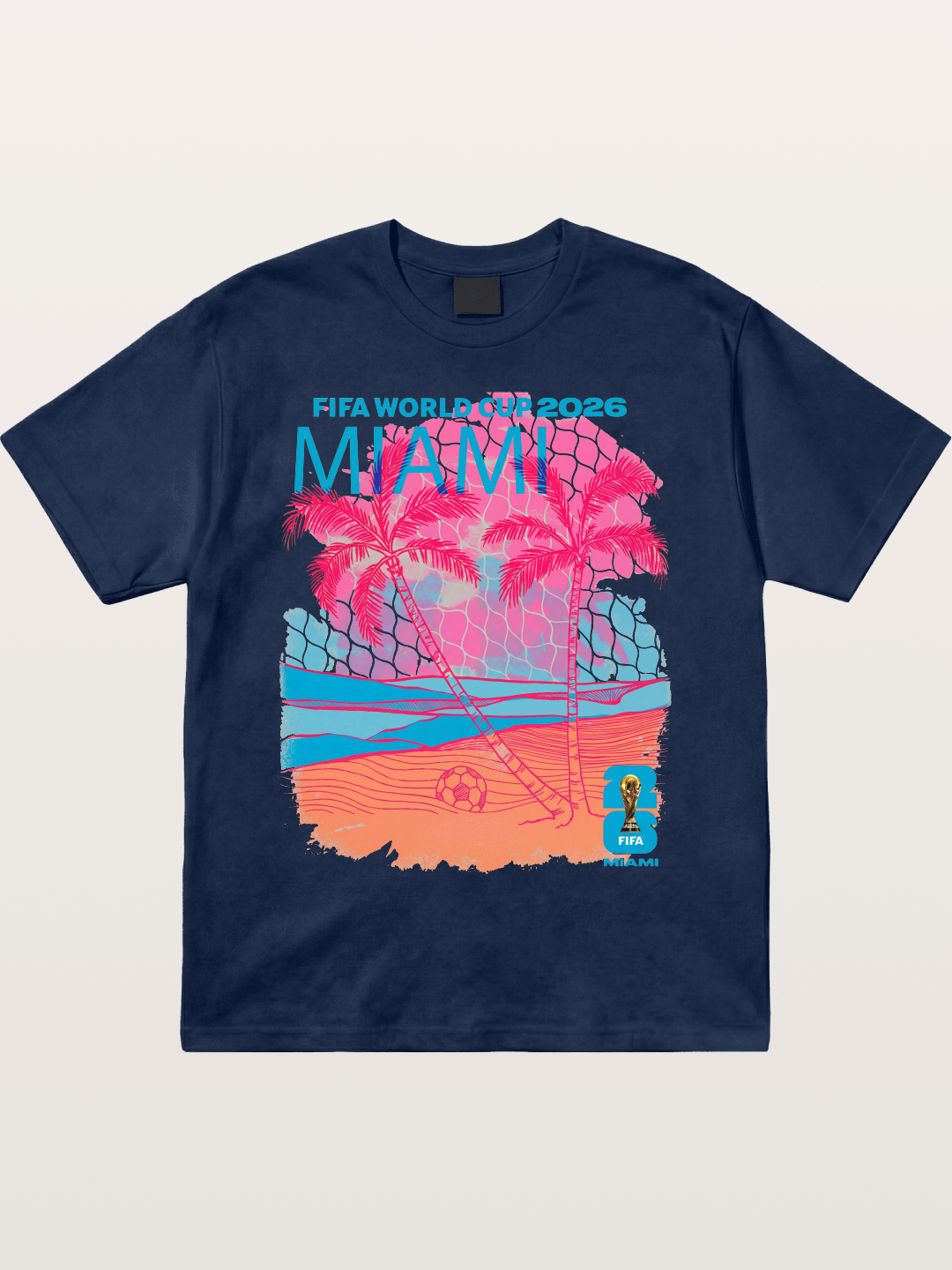 Miami WC 2026 Tropical Sunset Beach Cotton T-shirt