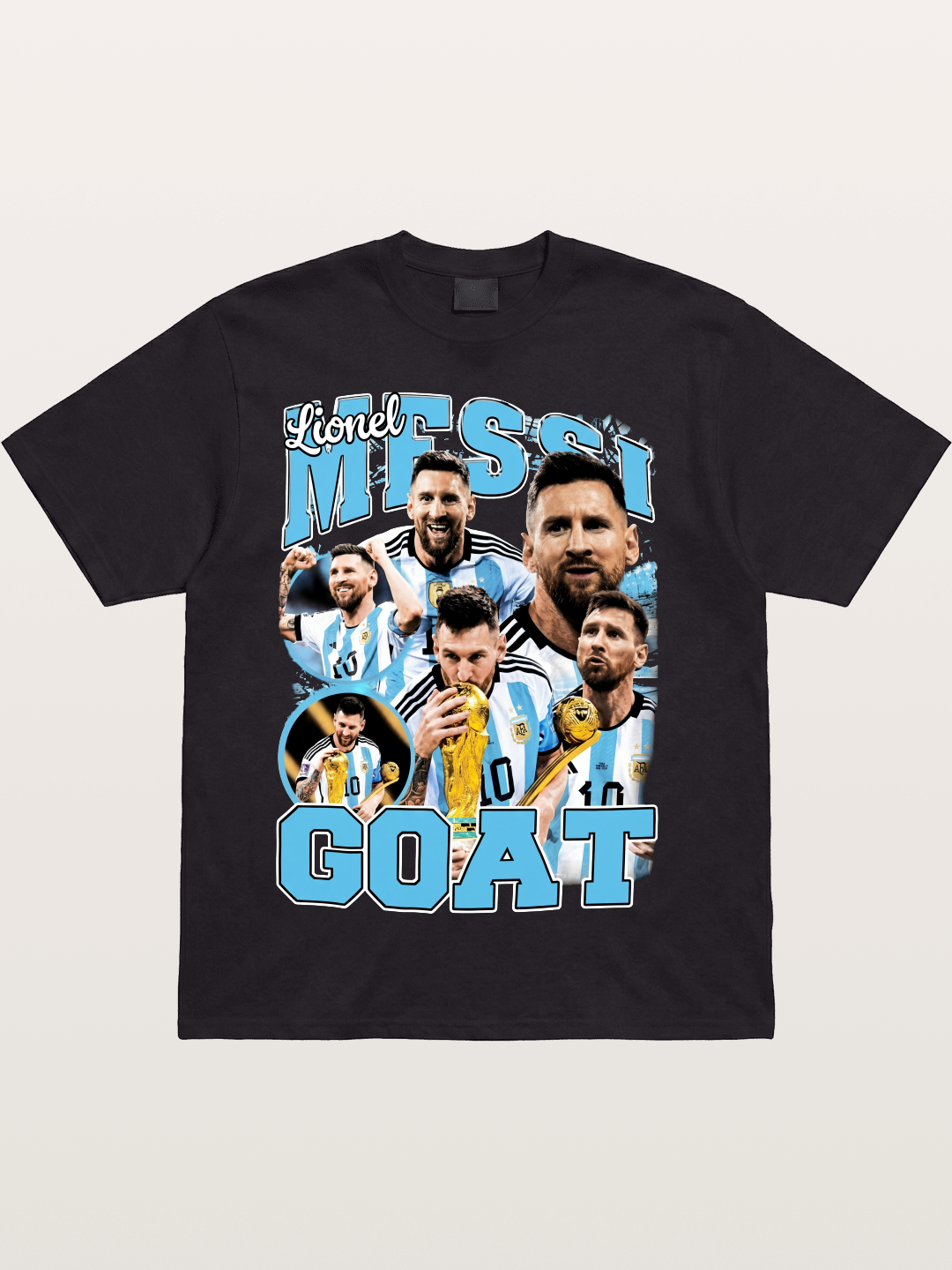 Lionel Messi GOAT Argentina Collage Cotton T-shirt