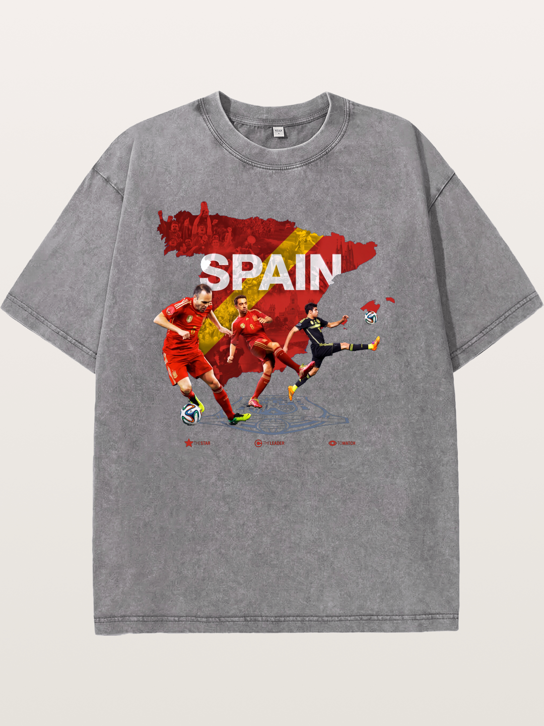 Spain National Team Players Collage Washed T-shirt