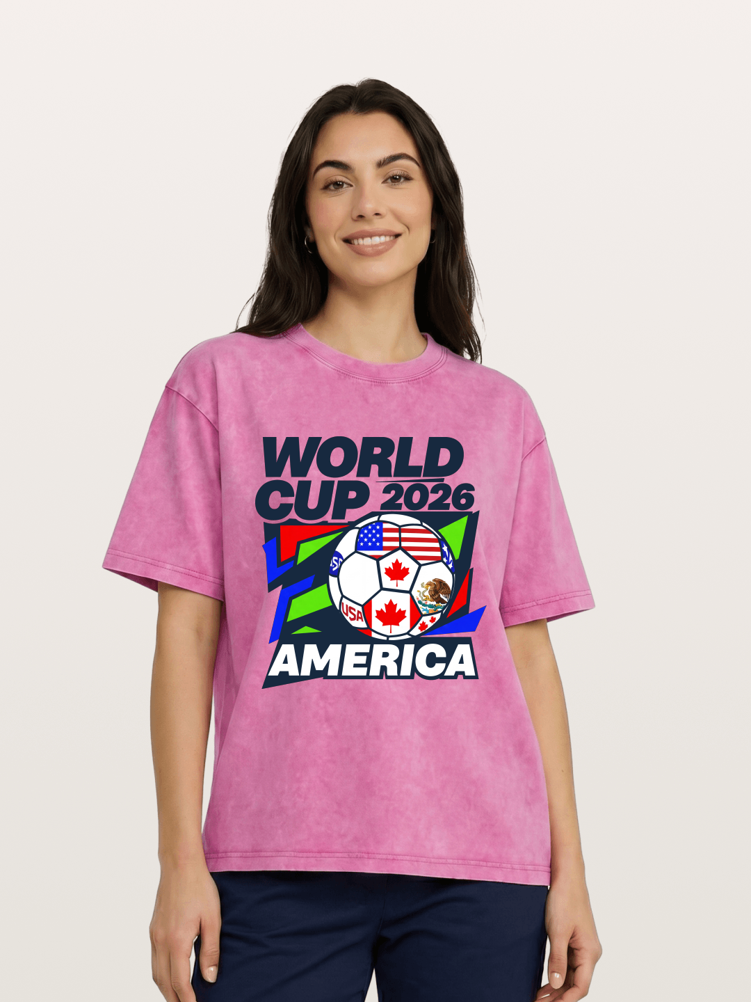 World Cup 2026 America Geometric Washed T-shirt