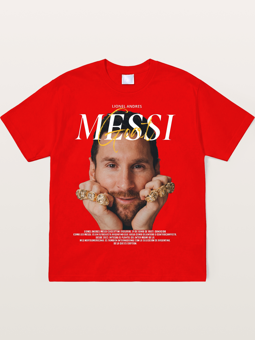 Messi GOAT Champion Rings Soft-Stay T-shirt