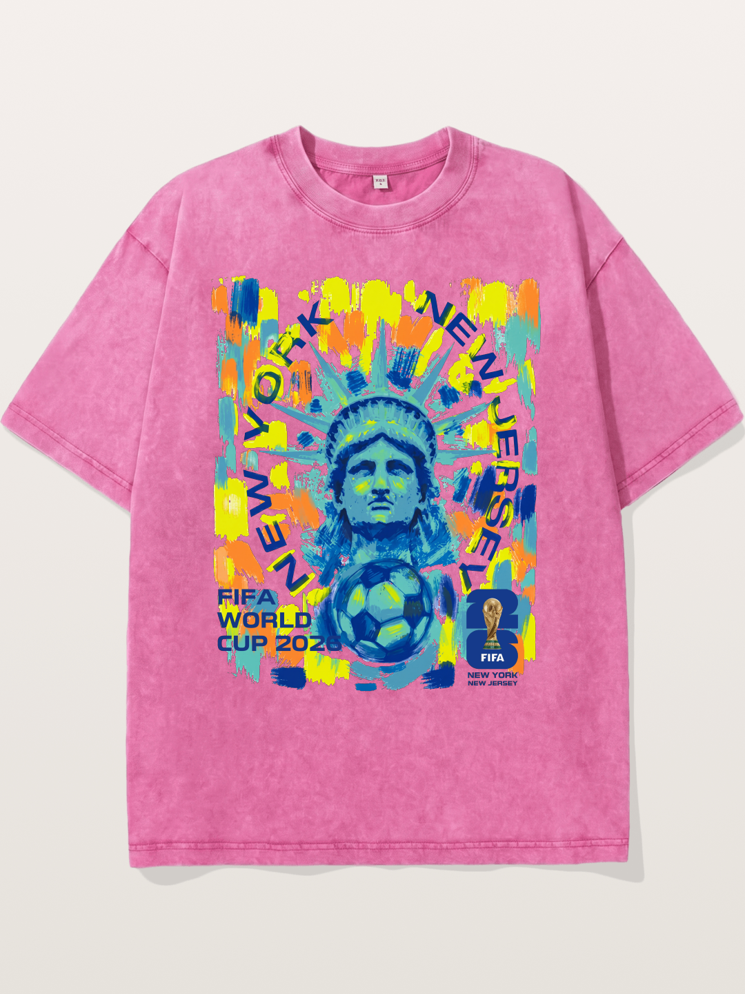 NY NJ WC 2026 Statue of Liberty Art Washed T-shirt