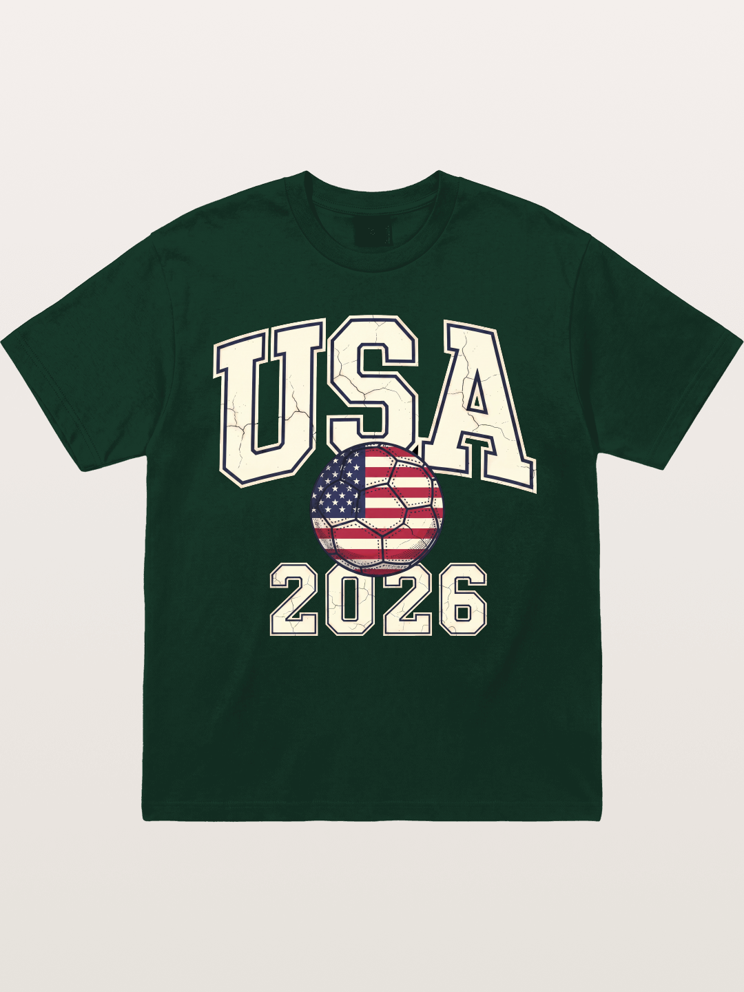 USA 2026 Cracked Letter Soccer Gildan T-shirt