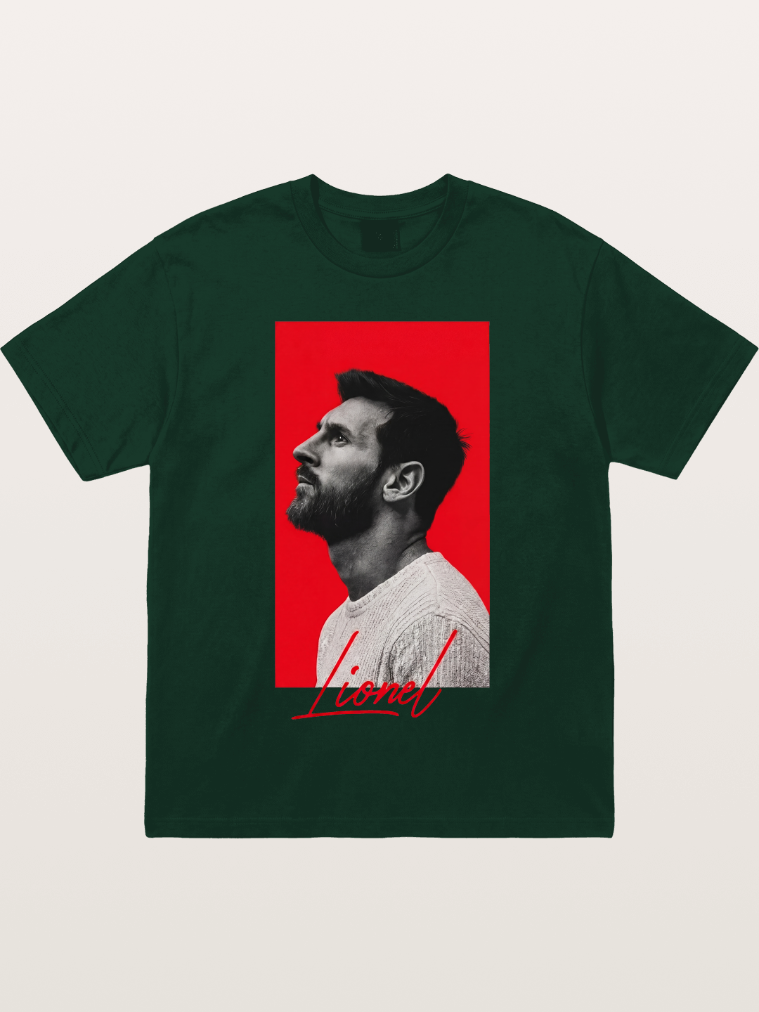 Messi Red Background Portrait Gildan T-shirt
