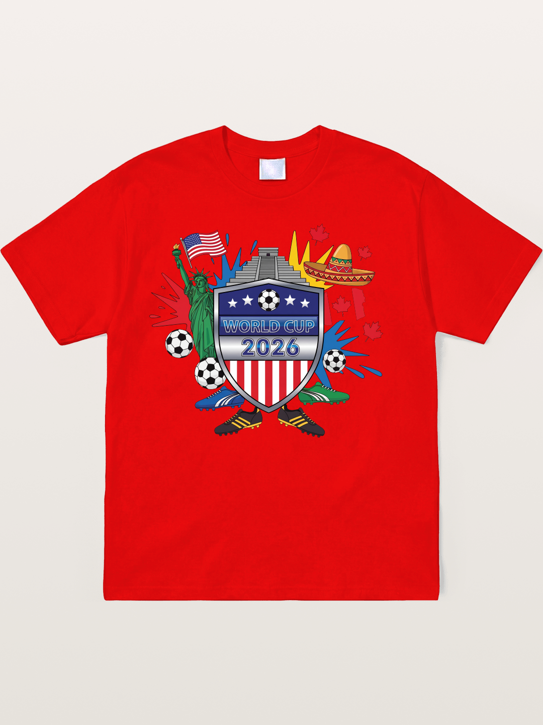 USA Mexico Canada WC Shield Soft-Stay T-shirt