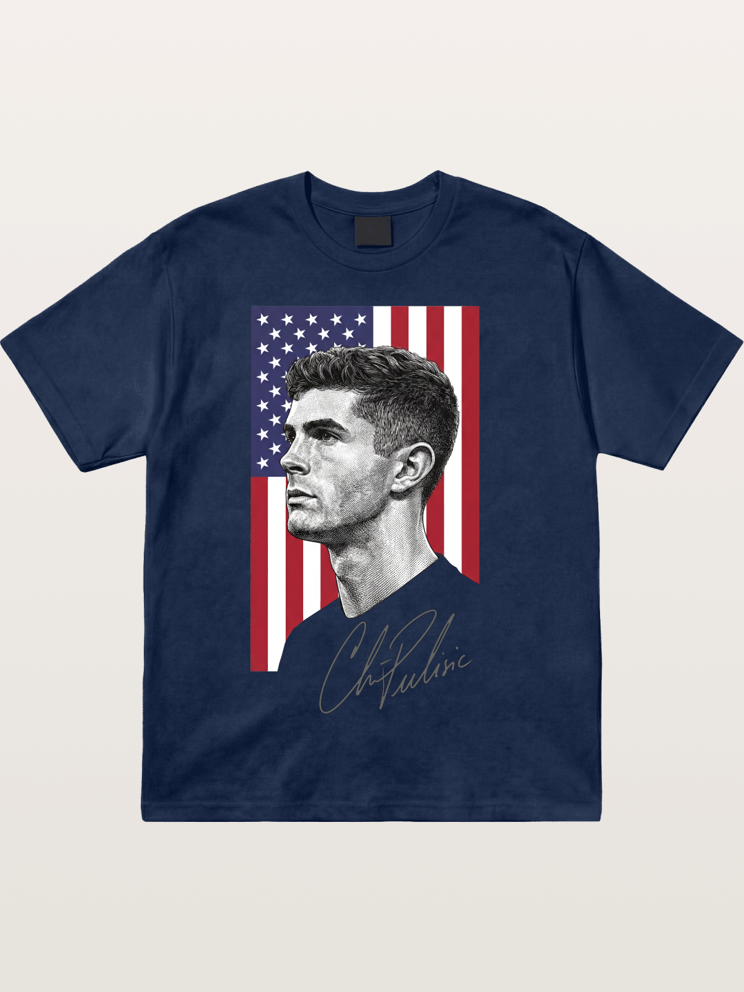 Christian Pulisic US Flag Backdrop Cotton T-shirt