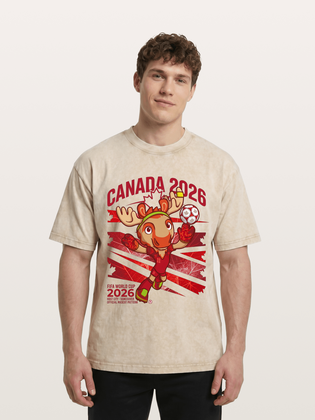 Canada 2026 Moose Mascot Washed T-shirt