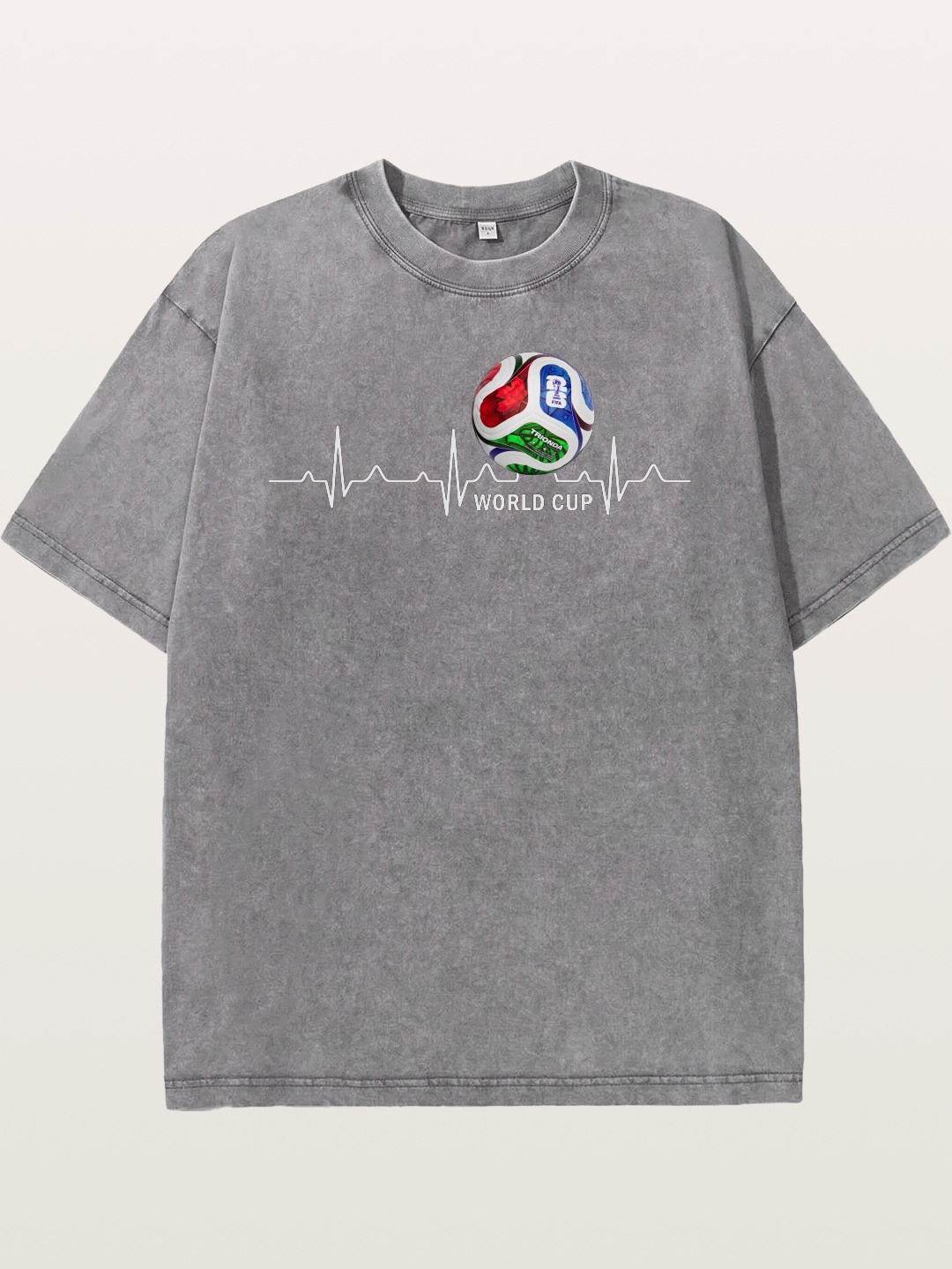 World Cup Soccer Heartbeat Graphic Washed T-shirt