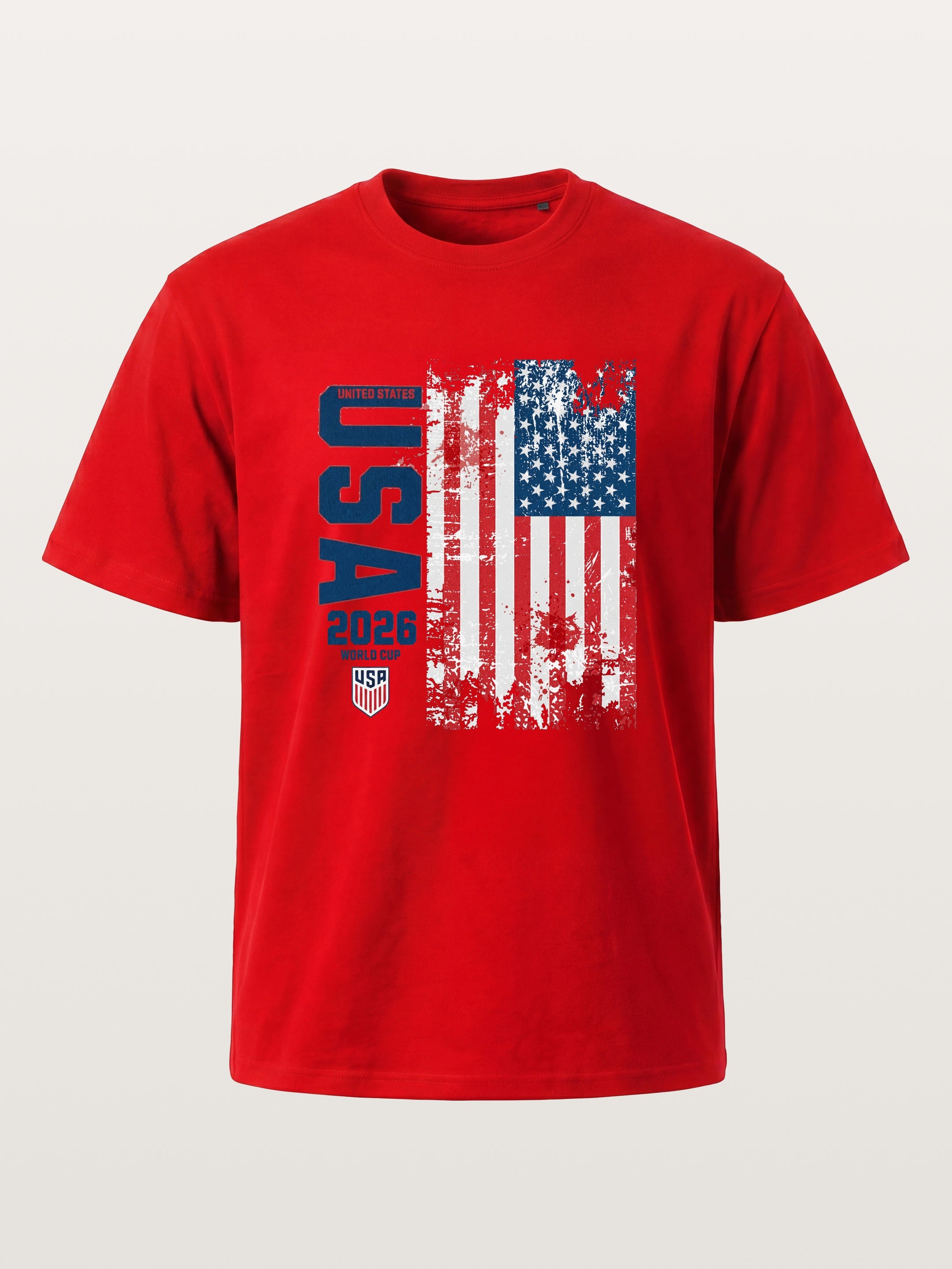 USA 2026 World Cup Grunge Print Cotton T-shirt
