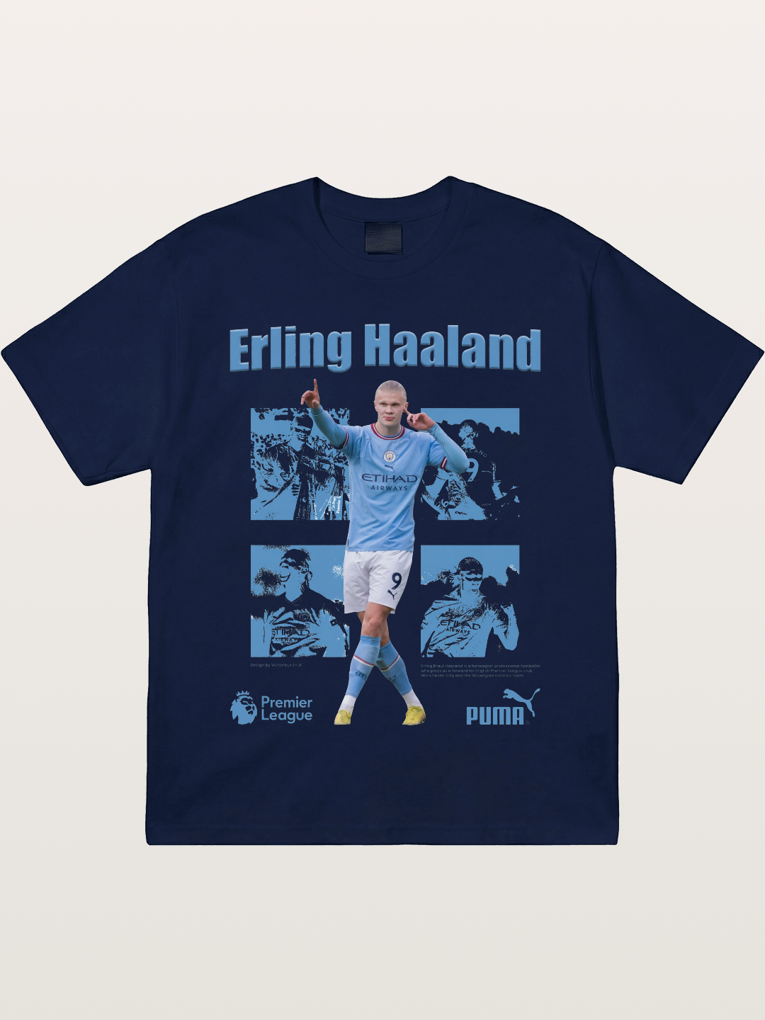Haaland Premier League Poster Gildan T-shirt