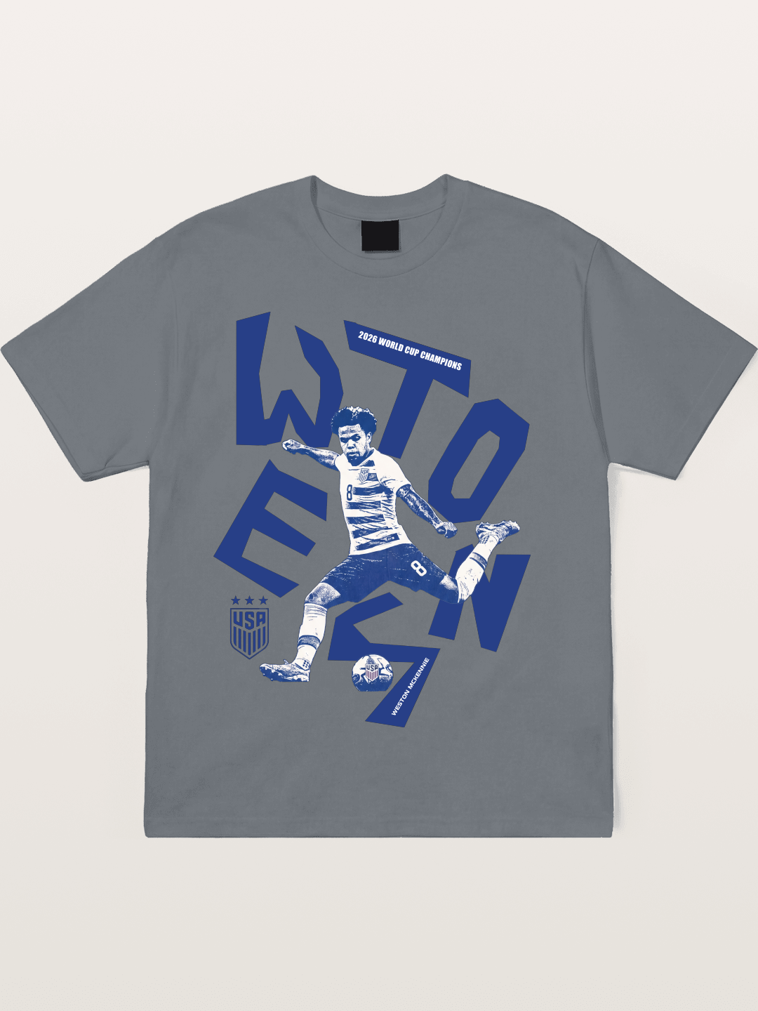 Weston Mckennie Bold USA Lettering Cotton T-shirt