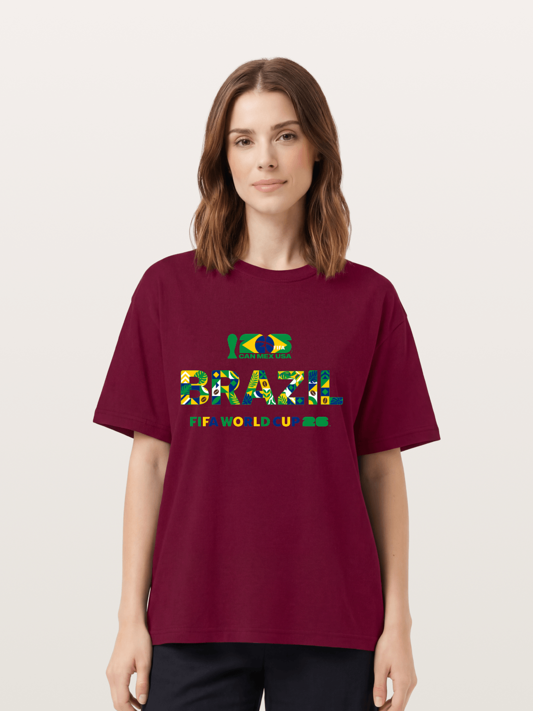 Brazil 2026 Floral Pattern Art Gildan T-shirt
