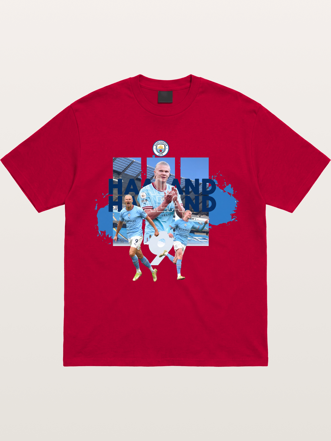 Haaland Etihad Stadium Montage Gildan T-shirt