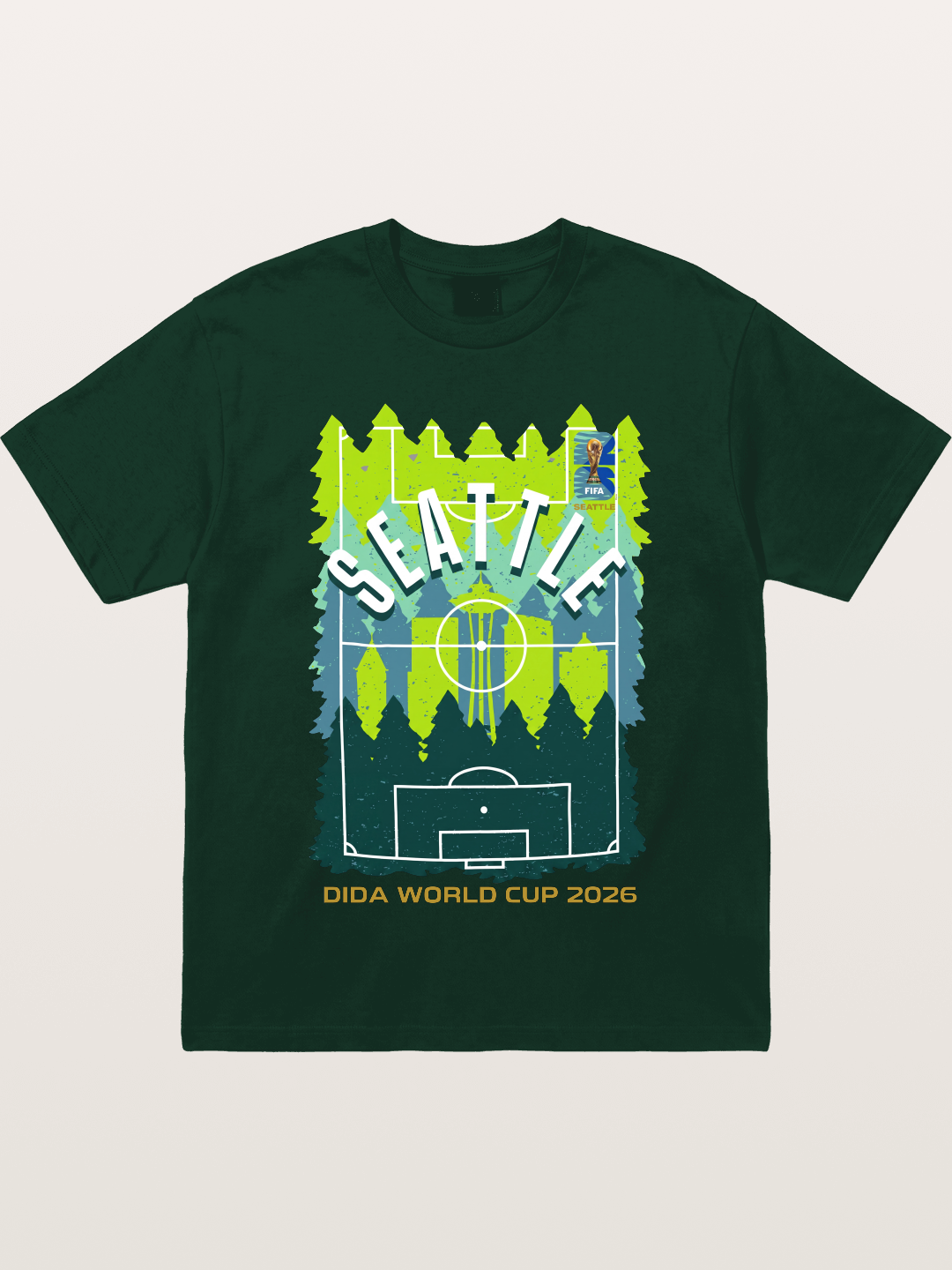 Seattle WC 2026 Forest Soccer Pitch Gildan T-shirt