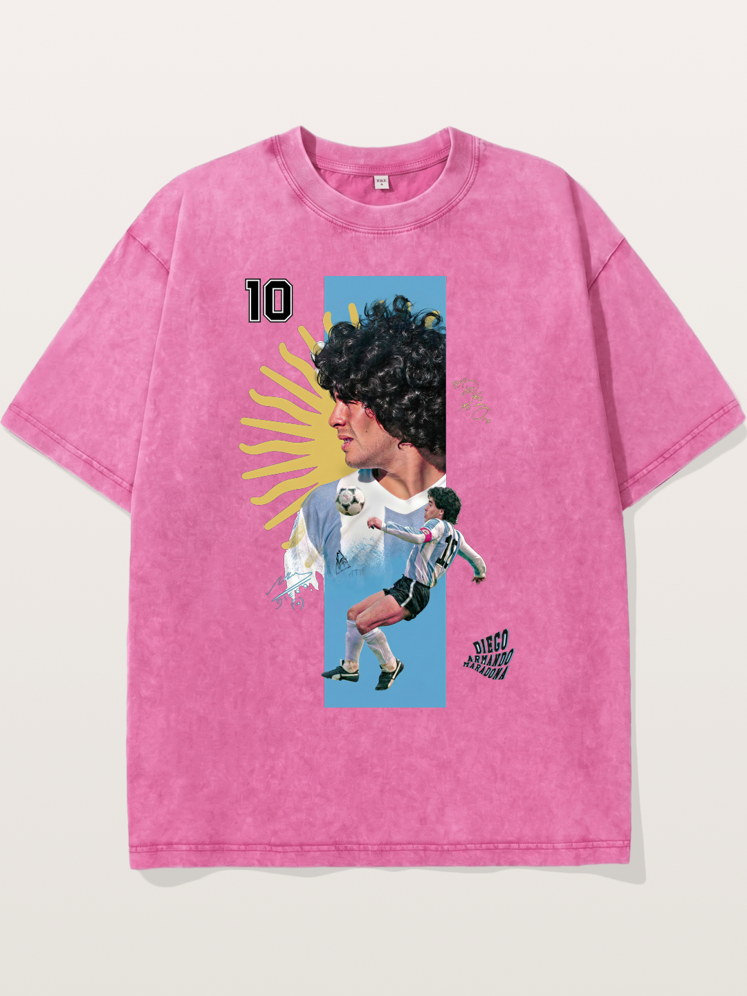 Maradona Argentina WC Print Washed T-shirt