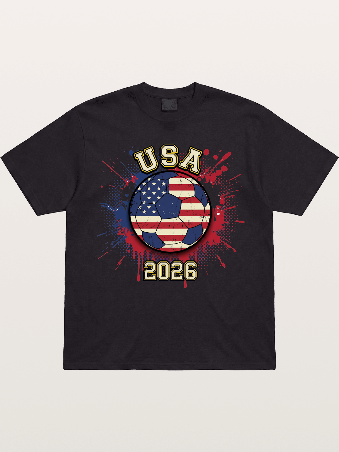USA 2026 Soccer Ball Print Gildan T-shirt