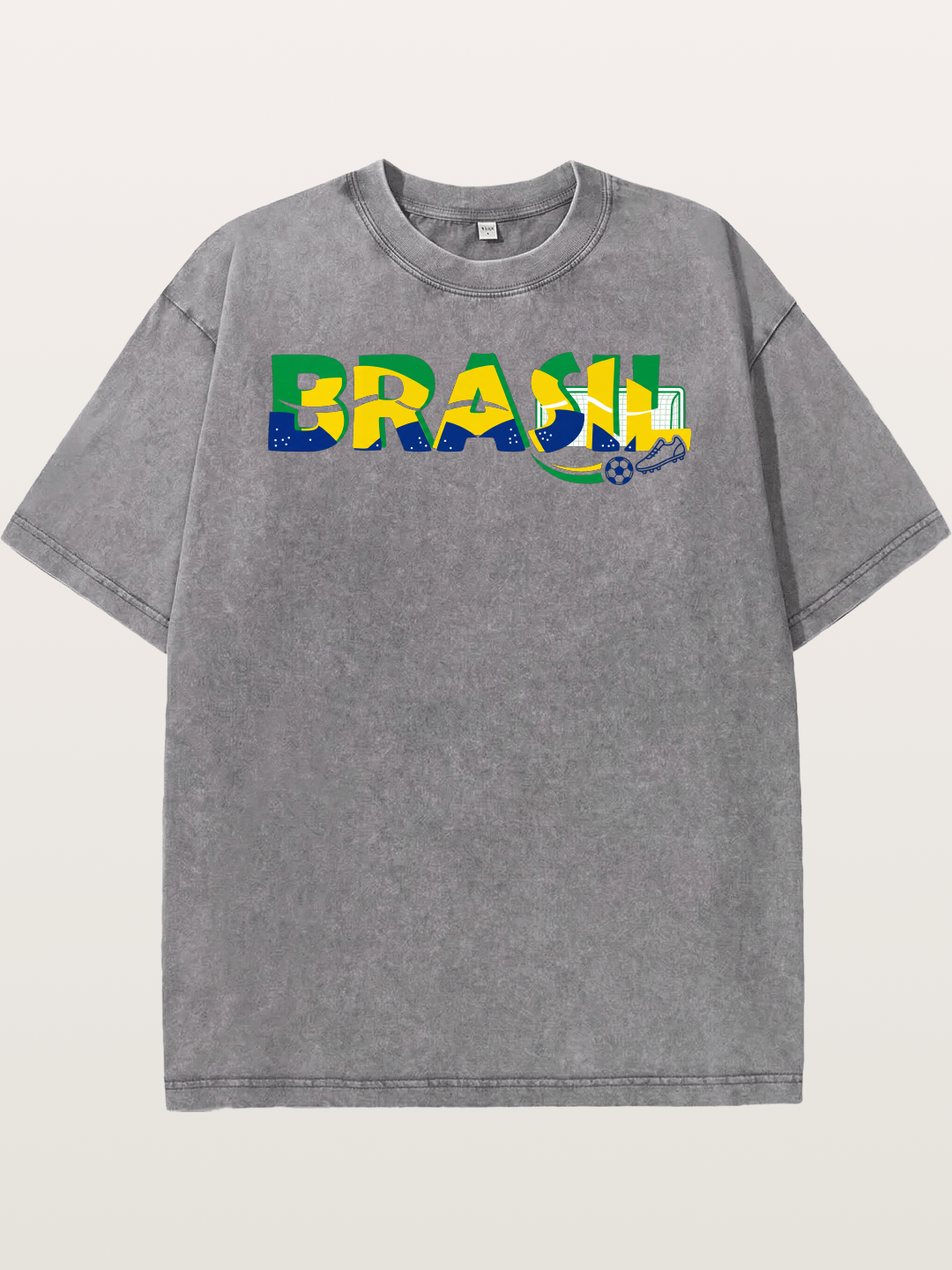 Brasil Typo Soccer Badge Washed T-shirt