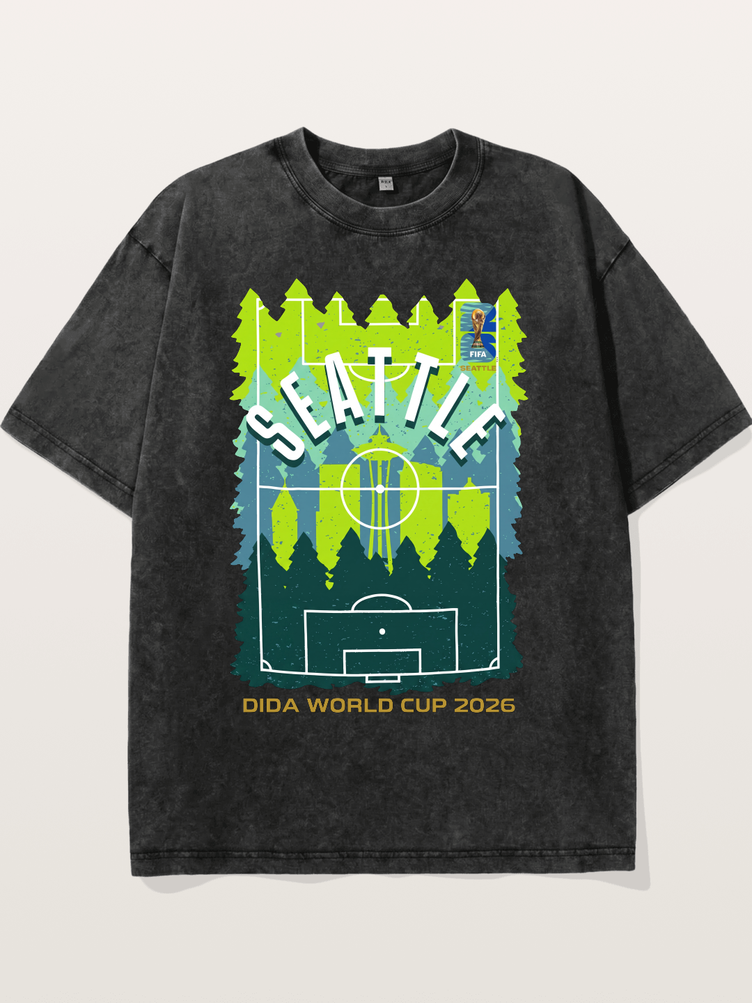 Seattle WC 2026 Forest Soccer Pitch Washed T-shirt