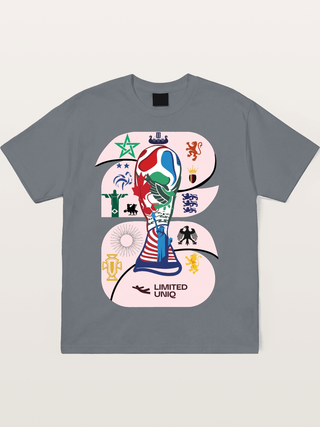 2026 World Cup Trophy Collage Cotton T-shirt