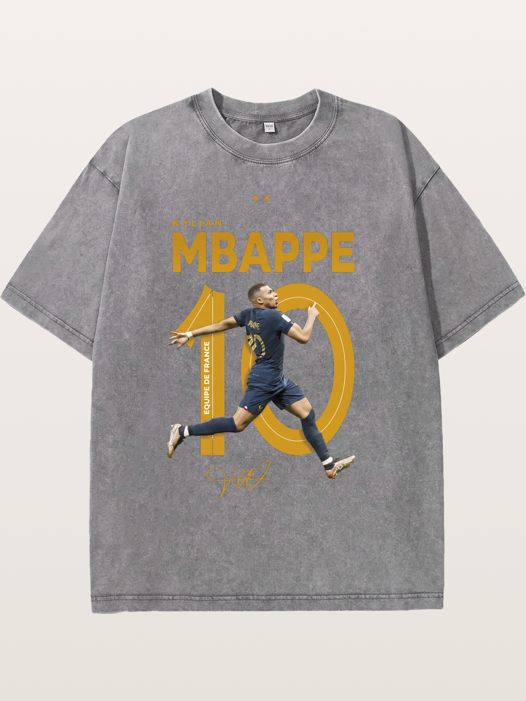 Mbappe France Number 10 Art Washed T-shirt