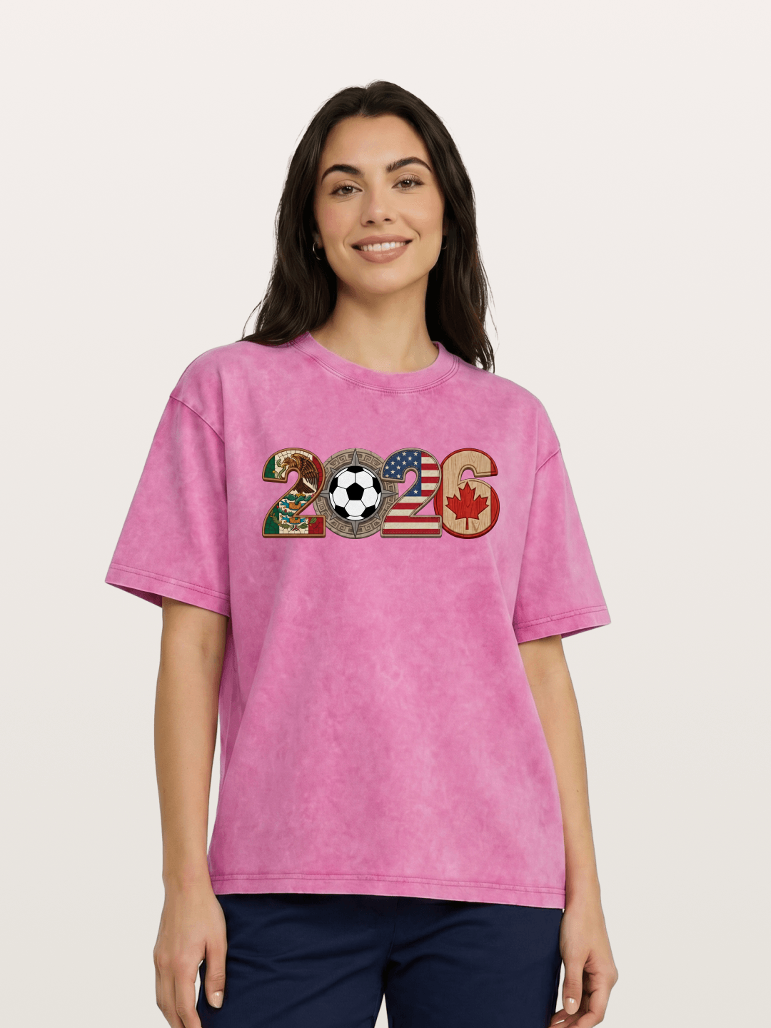 2026 WC Tribal Flag Design Washed T-shirt