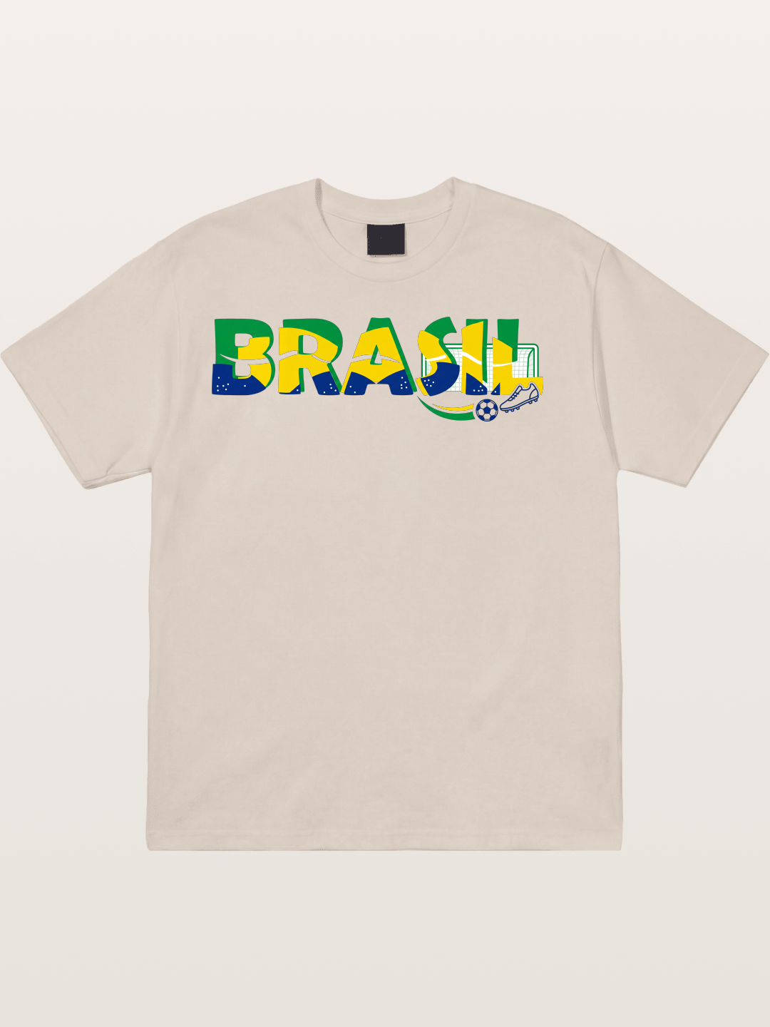Brasil Typo Soccer Badge Cotton T-shirt