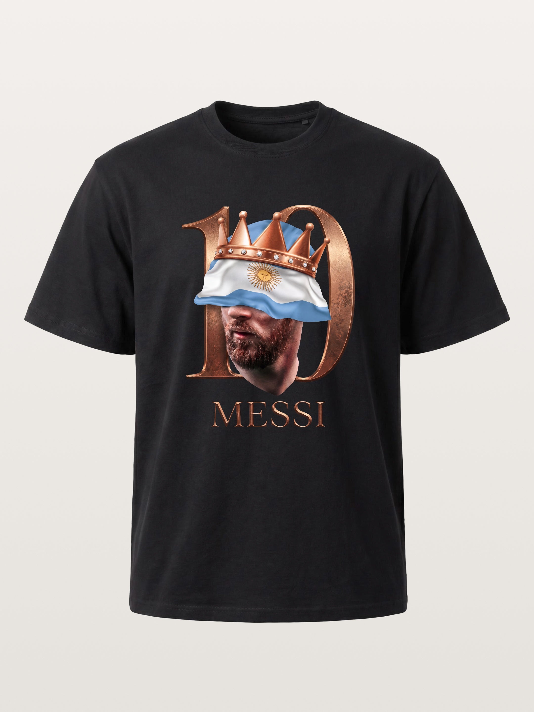 Messi Crown Argentina Flag Art Gildan T-shirt