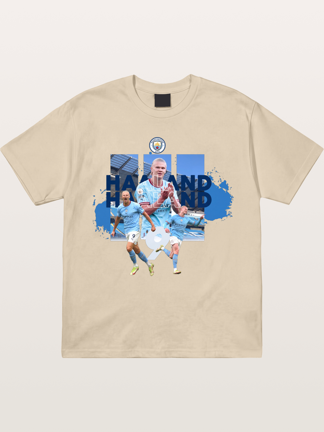 Haaland Etihad Stadium Montage Gildan T-shirt