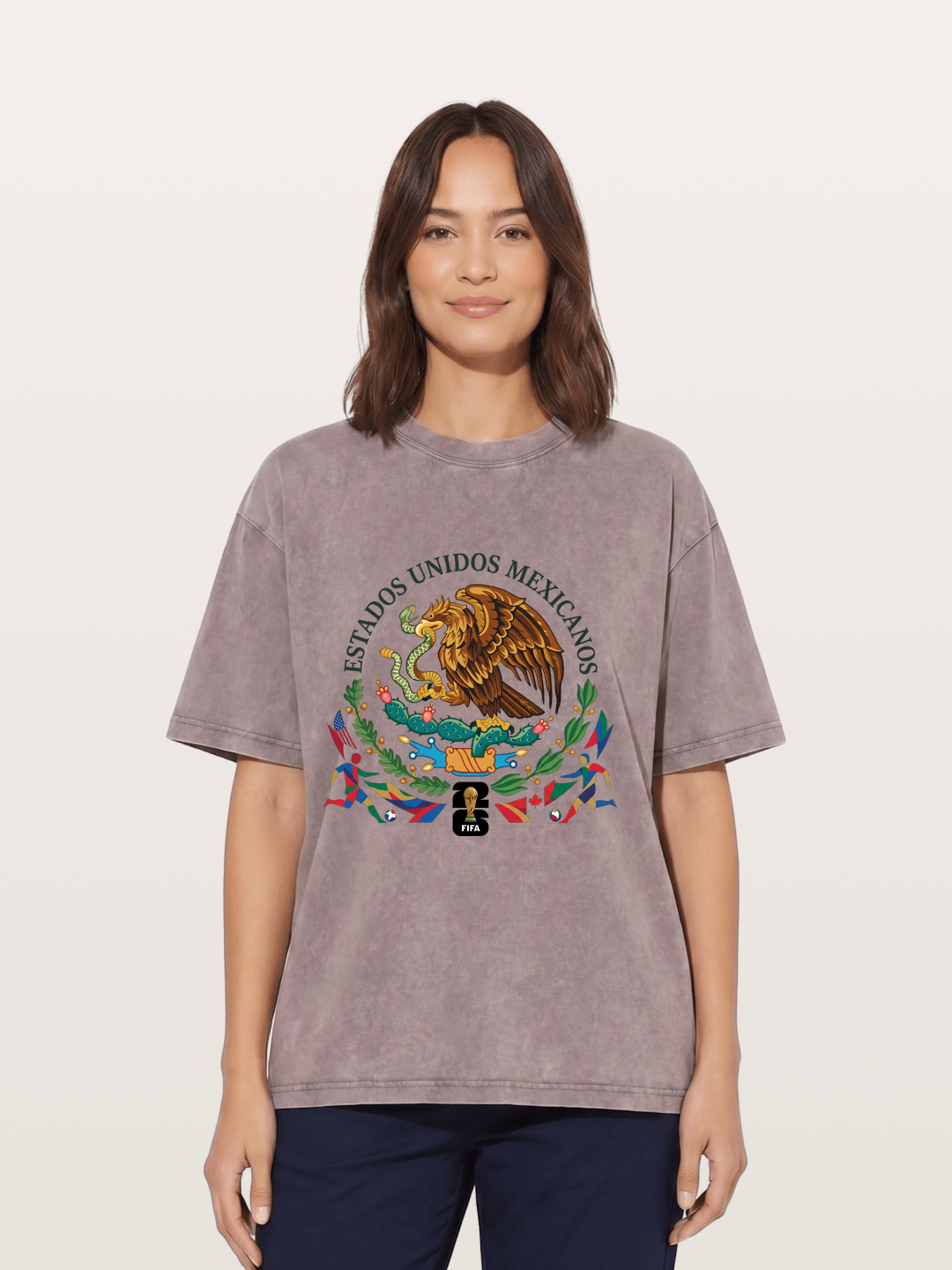 Mexican Eagle World Cup Art Washed T-shirt