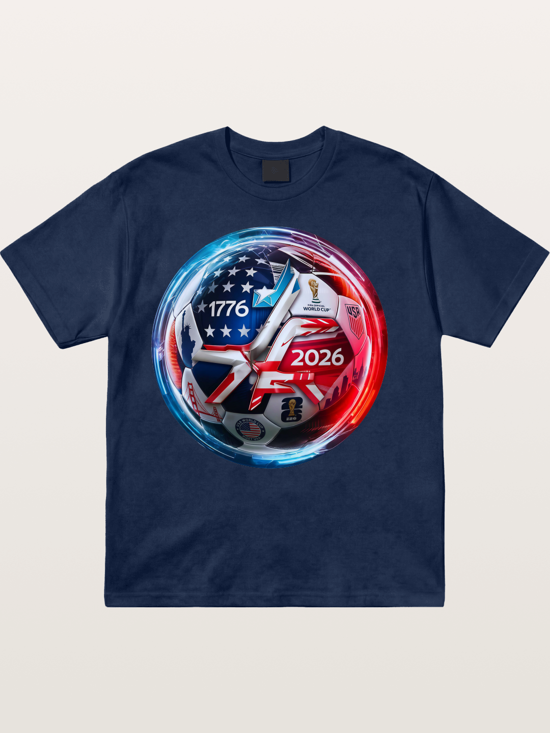 2026 USA Soccer Ball Poster Cotton T-shirt
