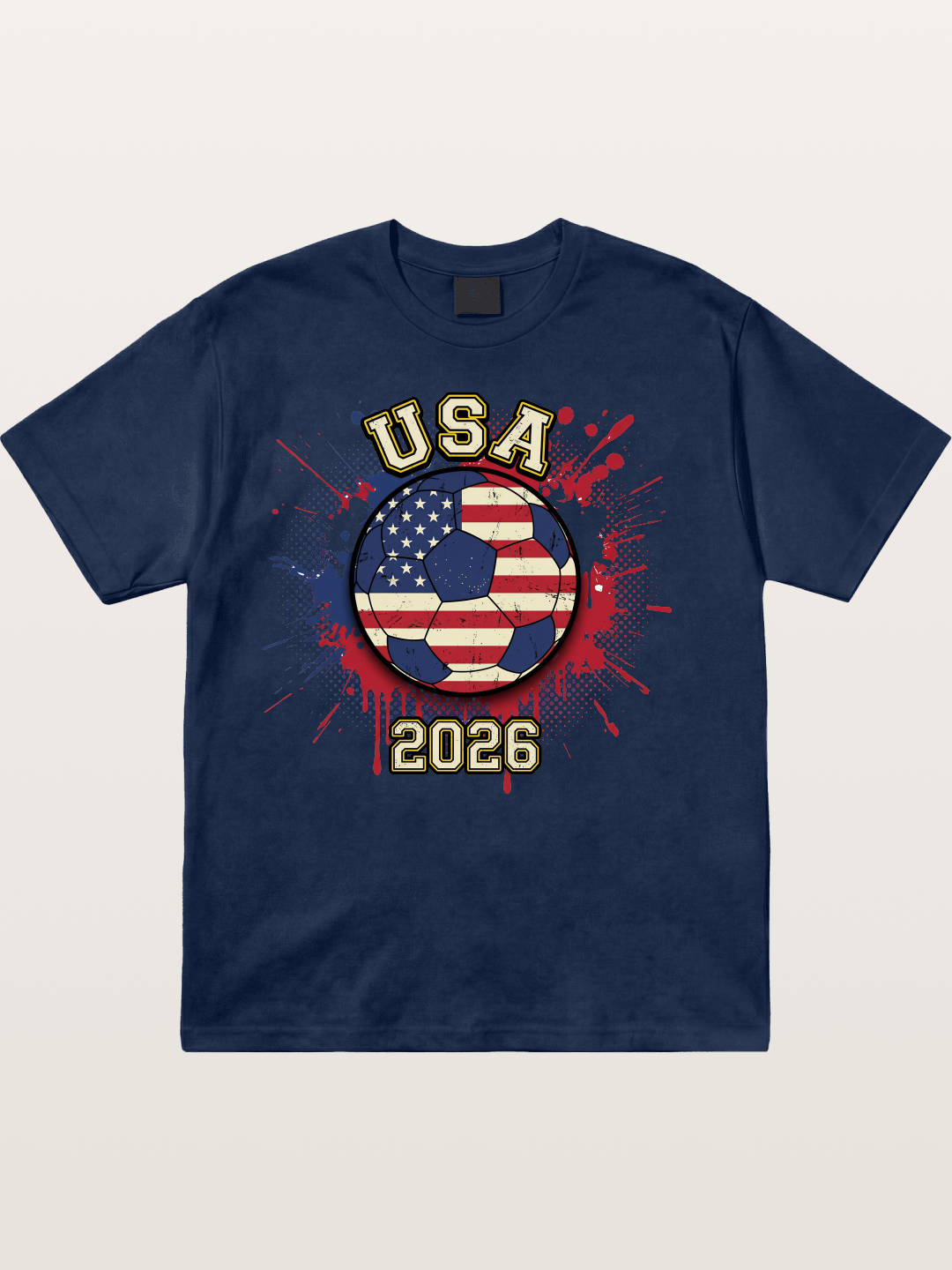 USA 2026 Soccer Ball Print Cotton T-shirt